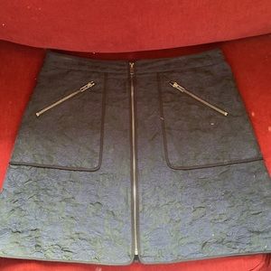 KENZO PARIS JACQUARD BONSAI FLOWER ZIPPERED MINI SKIRT 44